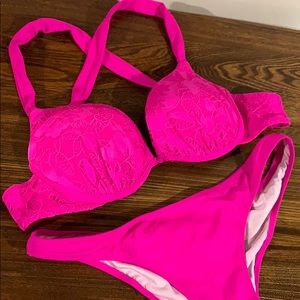 Victoria Secret Lace Cheeky Bikini 34C M